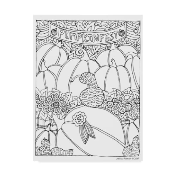 Jessica Putnam 'Pumpkinfest' Canvas Art, 24x32, Trademark Fine Art, Mfr#: ALI37018-C2432GG
